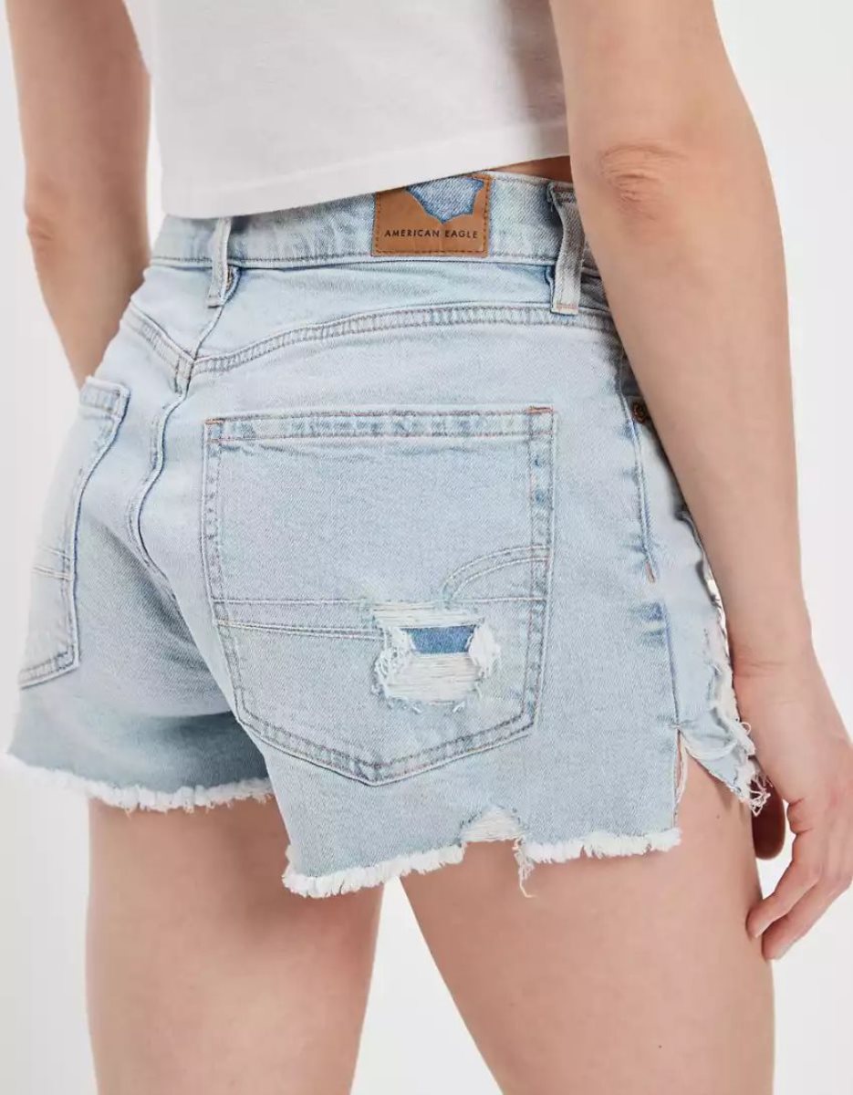 Shorts American Eagle AE Strigid Denim '90s Boyfriend Indigo Clair Femme | CUC-61718803